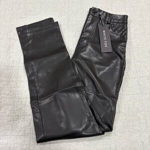 NWT White Fox Boutique You've Got It Pants Black Faux Leather Straight Leg Small